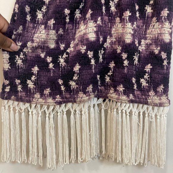 Sophia by ViX Womens Dress Size S P Purple Floral Fringe Topical Summer Midi - Picture 7 of 11